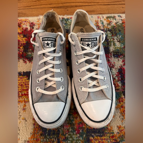 Converse Low Top PLATFORM Canvas Sneakers - Light Gray & White - size 7 - Picture 4 of 7